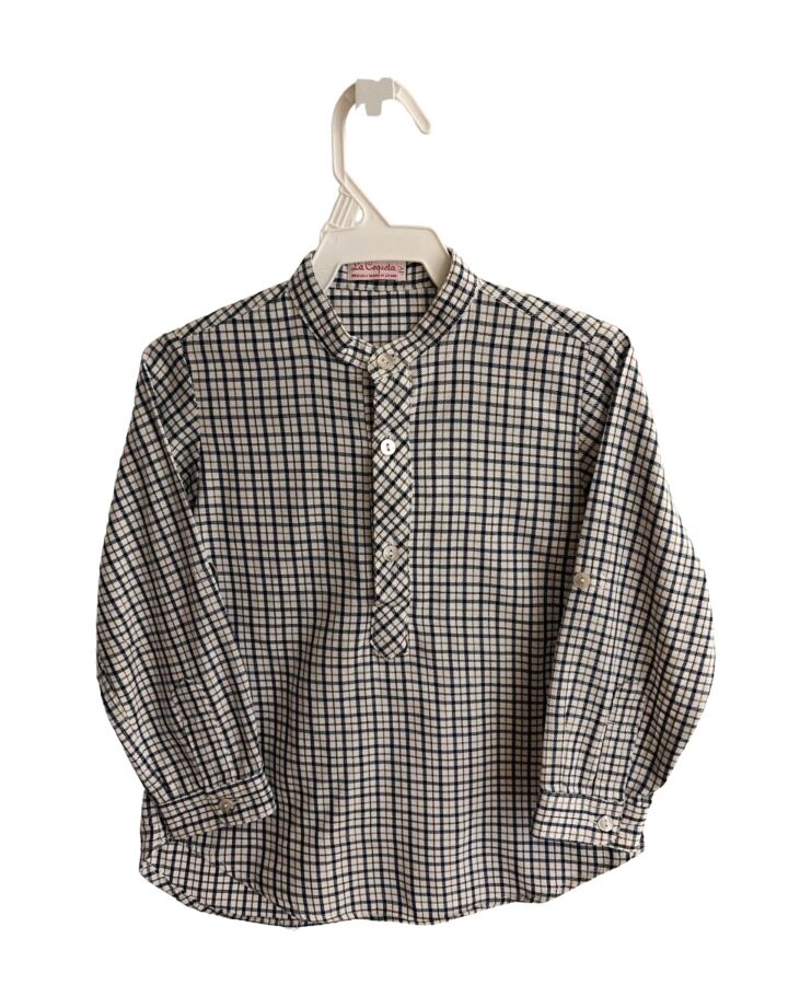 LA COQUETA  BLUE  PLAID  DRESS SHIRT