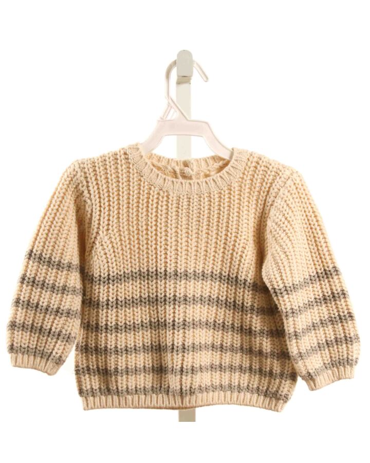 QUINCY MAE  CREAM  STRIPED  SWEATER