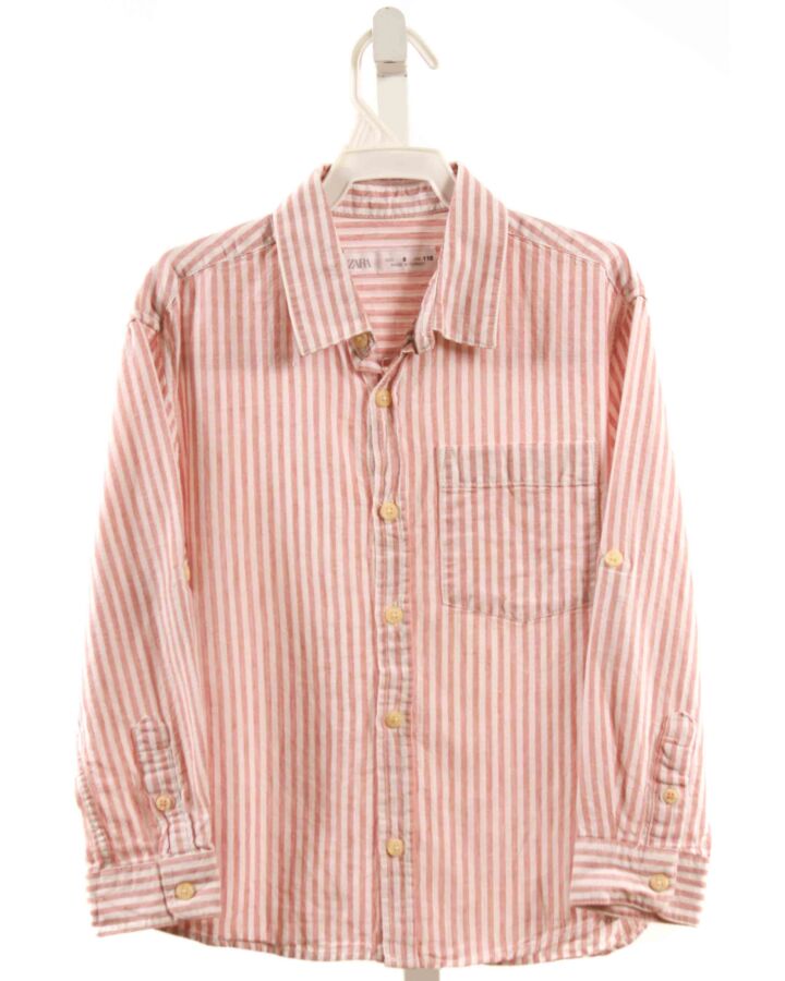ZARA  RED  STRIPED  DRESS SHIRT