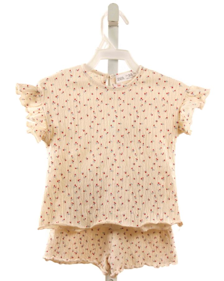 ZARA  IVORY SEERSUCKER FLORAL  2-PIECE OUTFIT