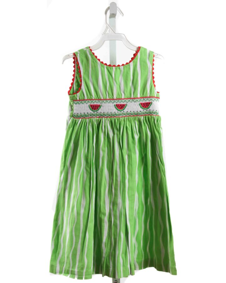 MARMELLATA  LIME GREEN   SMOCKED DRESS WITH RIC RAC