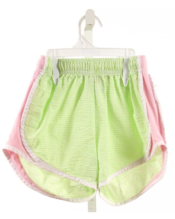 W COLOR WORKS  LIME GREEN SEERSUCKER STRIPED  SHORTS