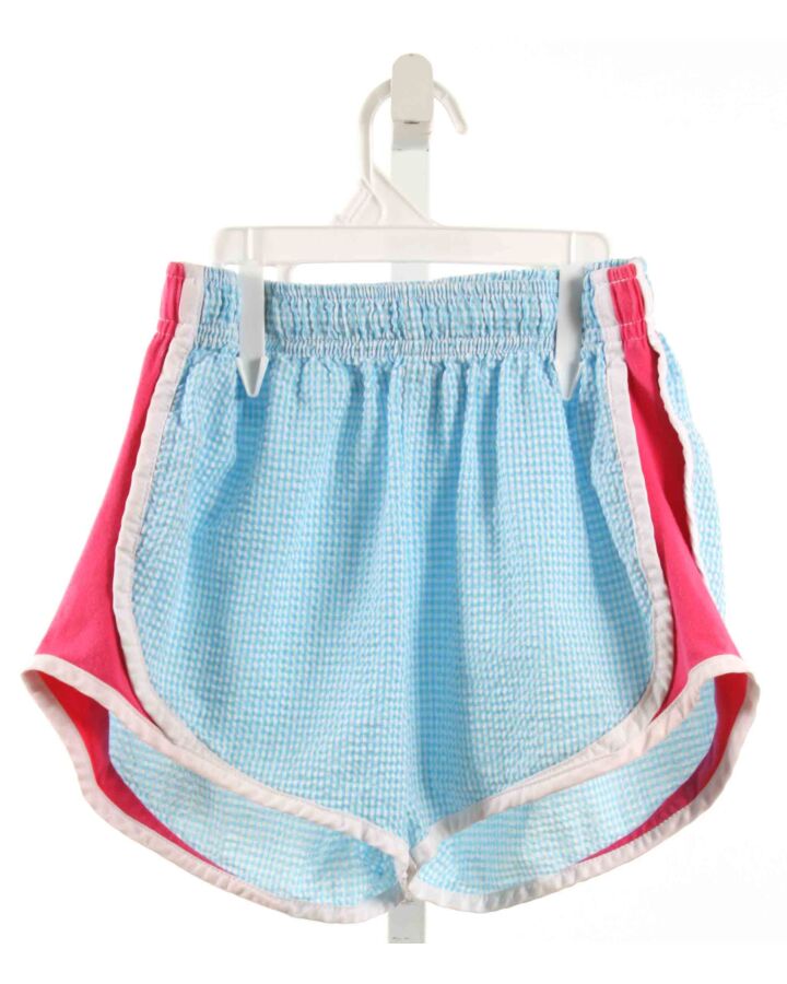 W COLOR WORKS  AQUA SEERSUCKER GINGHAM  SHORTS