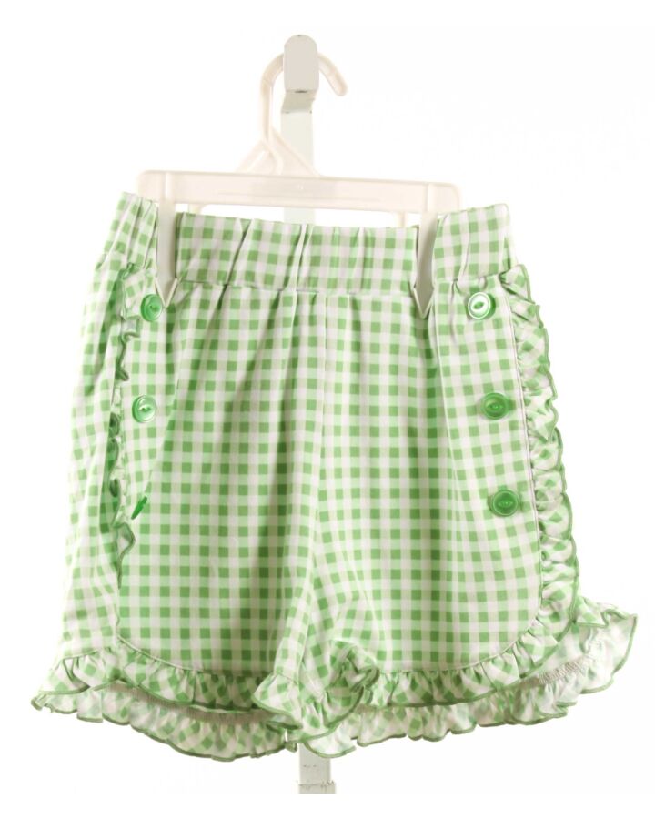 SERENDIPITY  GREEN  GINGHAM  SHORTS WITH RUFFLE