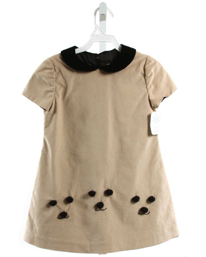 ISABEL GARRETON  BROWN CORDUROY  APPLIQUED DRESS