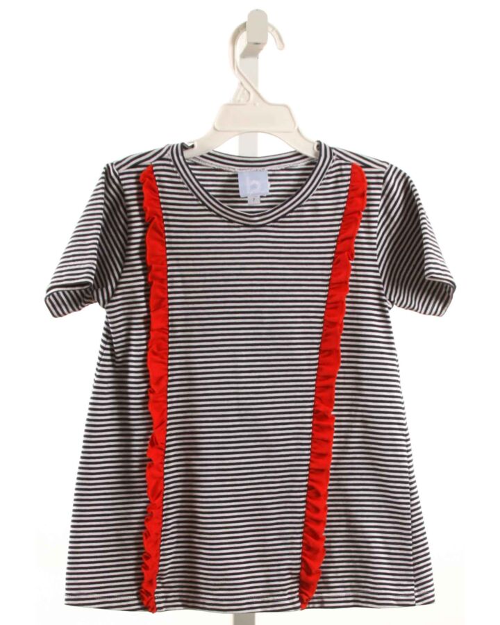 BELLA BLISS  BLUE  STRIPED  KNIT SS SHIRT