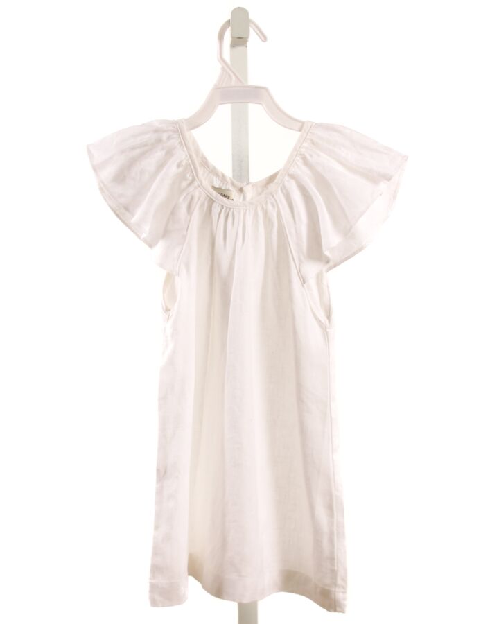THE OAKS APPAREL   WHITE LINEN   SLEEVELESS SHIRT