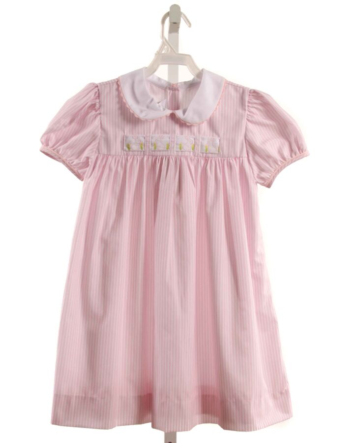 LULLABY SET  PINK  STRIPED EMBROIDERED DRESS