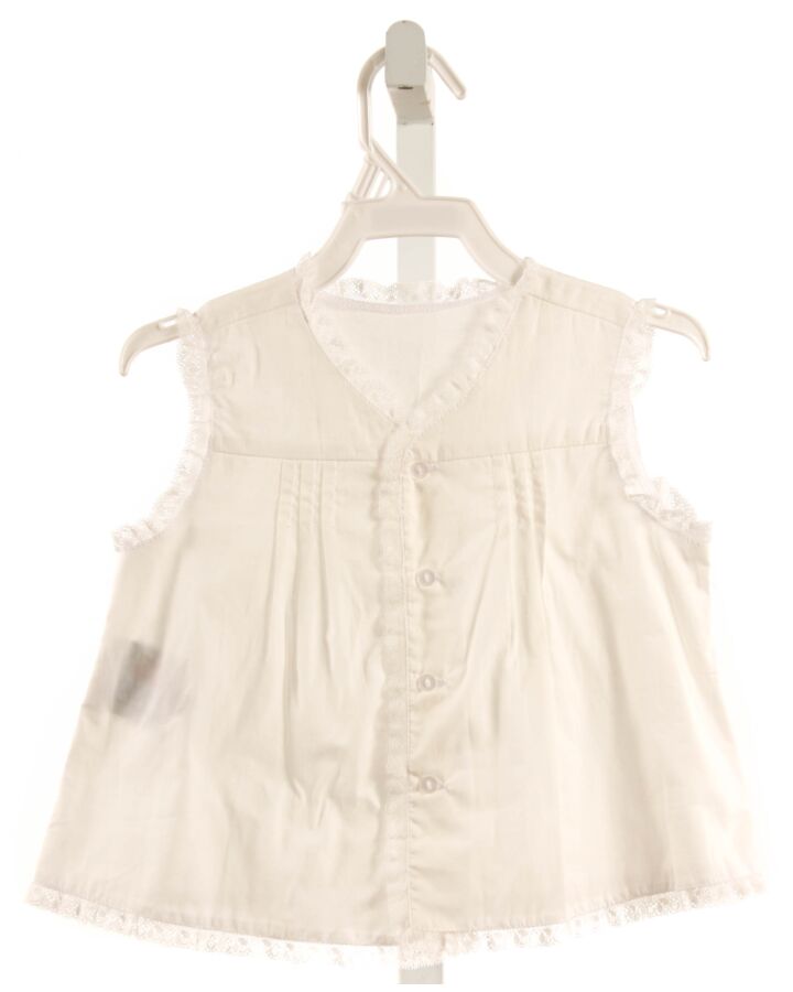 REMEMBER NGUYEN  WHITE    SLEEVELESS SHIRT WITH LACE TRIM