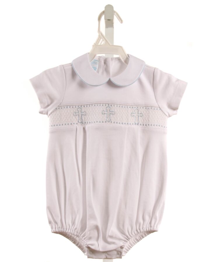 PETIT BEBE  WHITE   SMOCKED KNIT BUBBLE