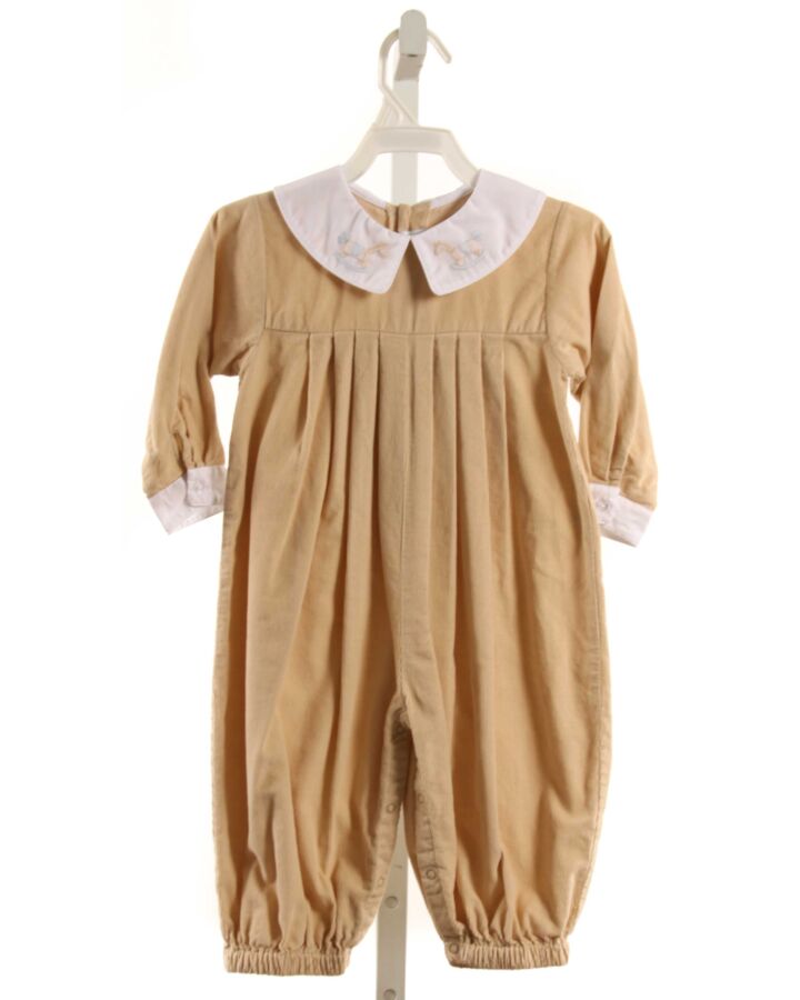 AURALUZ  BROWN CORDUROY  EMBROIDERED ROMPER