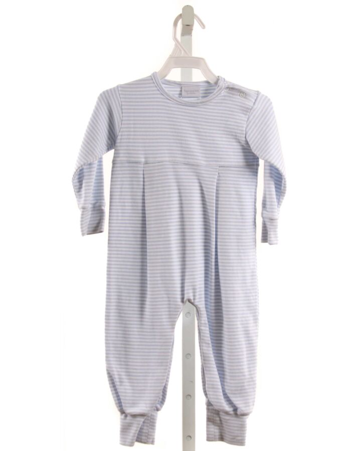 SQUIGGLES  LT BLUE  STRIPED  KNIT ROMPER