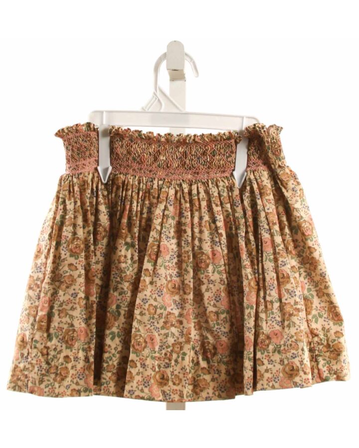 ALICE KATHLEEN  BROWN  FLORAL SMOCKED SKIRT