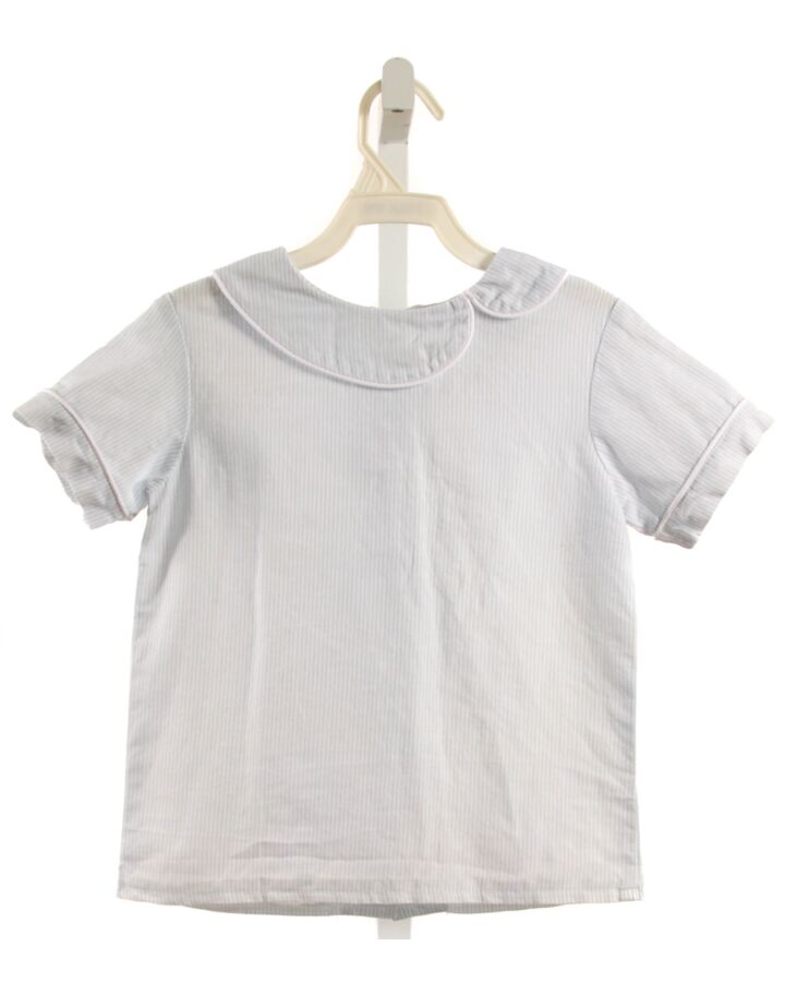 MARY & GRACE  LT BLUE LINEN STRIPED  DRESS SHIRT