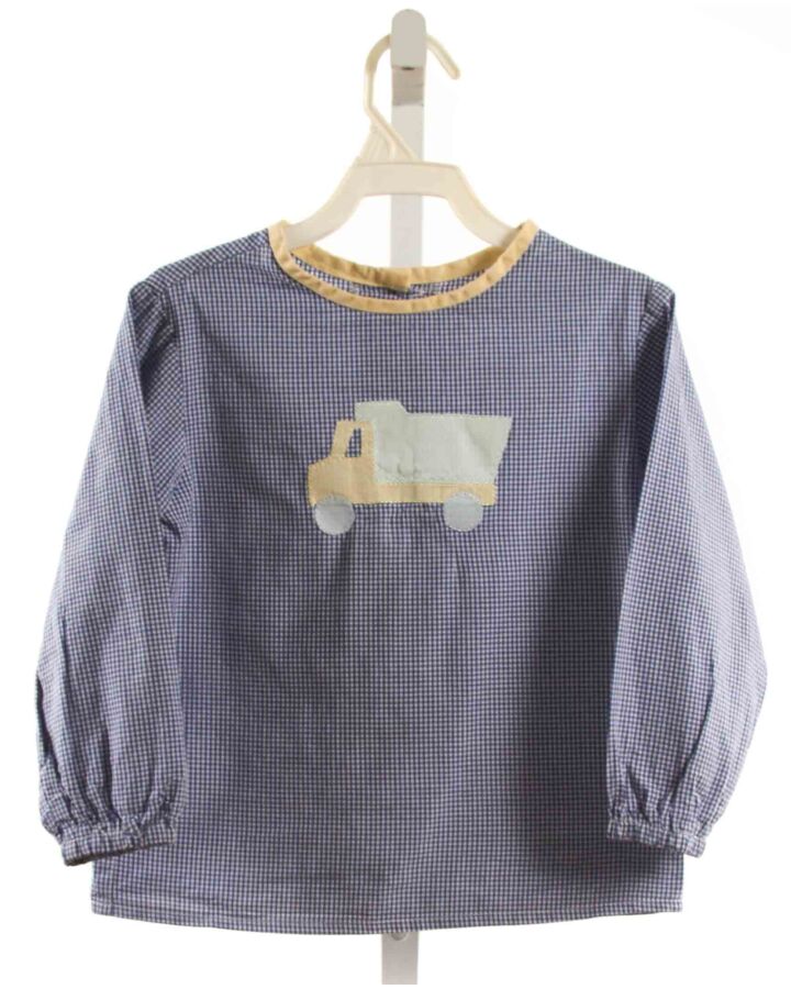 MARY & GRACE  BLUE  GINGHAM APPLIQUED SHIRT-LS