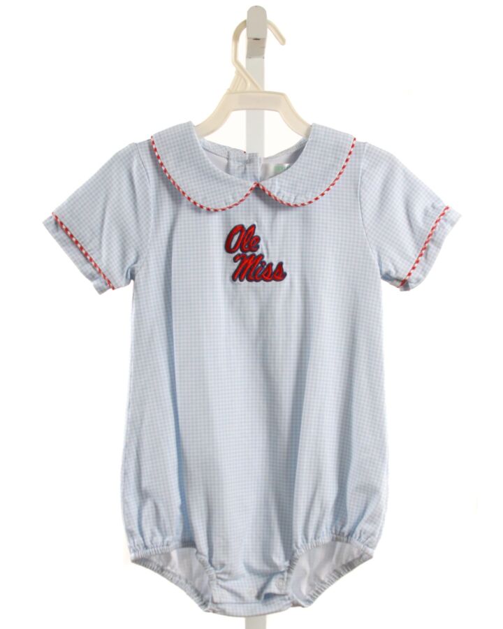 CECIL & LOU  LT BLUE  GINGHAM APPLIQUED KNIT BUBBLE