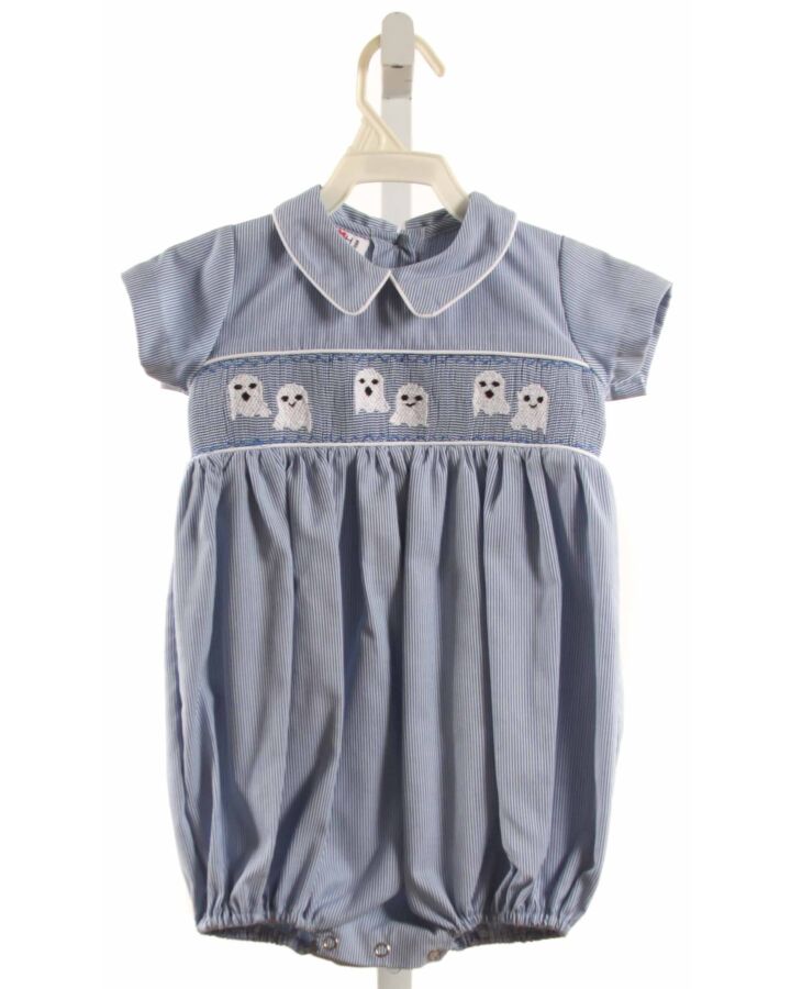 RUTH AND RALPH  BLUE  STRIPED SMOCKED BUBBLE