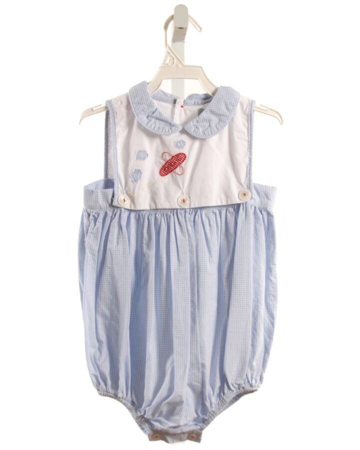 ALICE KATHLEEN  LT BLUE  GINGHAM APPLIQUED BUBBLE