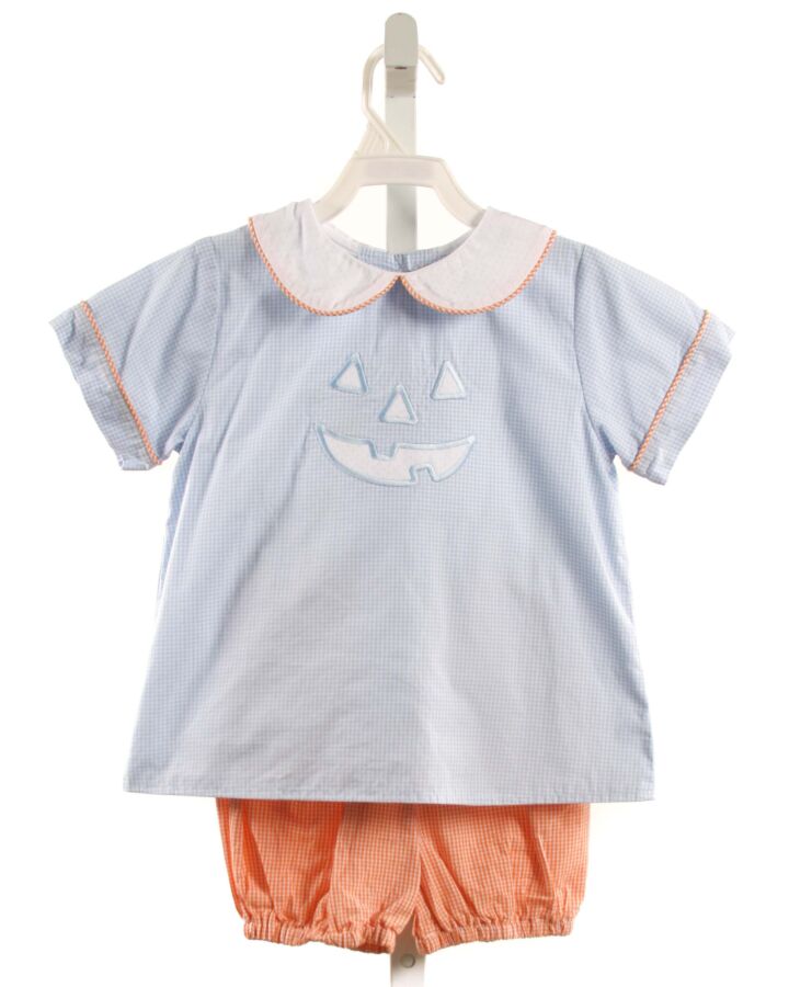 PBJ  LT BLUE  GINGHAM APPLIQUED 2-PIECE OUTFIT