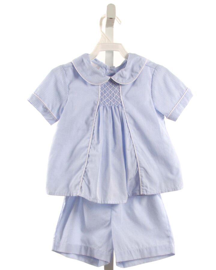 BABY BLESSINGS  BLUE  GINGHAM SMOCKED 2-PIECE OUTFIT