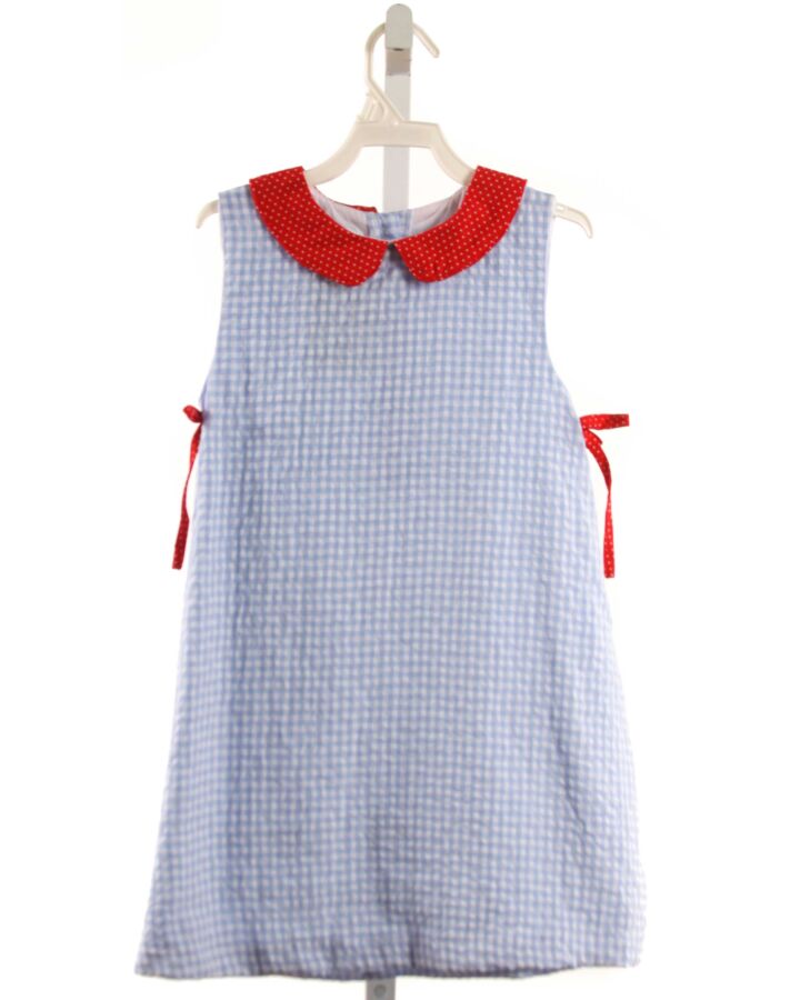 THE OAKS APPAREL   BLUE SEERSUCKER GINGHAM  DRESS