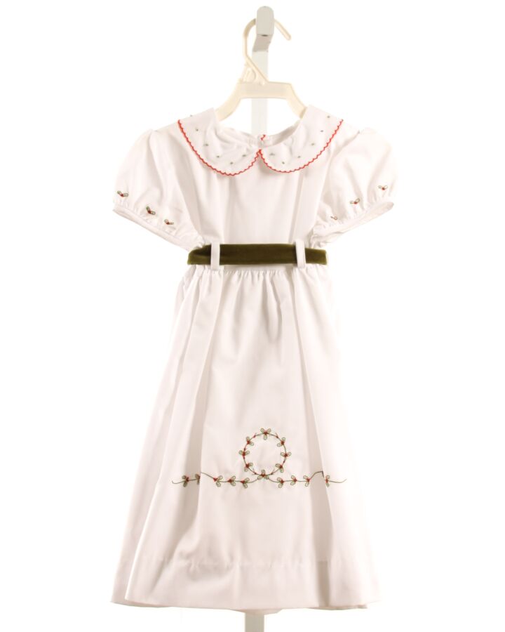 LULLABY SET  WHITE   EMBROIDERED DRESS WITH PICOT STITCHING
