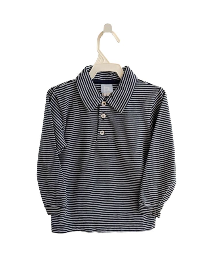 BELLA BLISS  BLUE  STRIPED  KNIT LS SHIRT