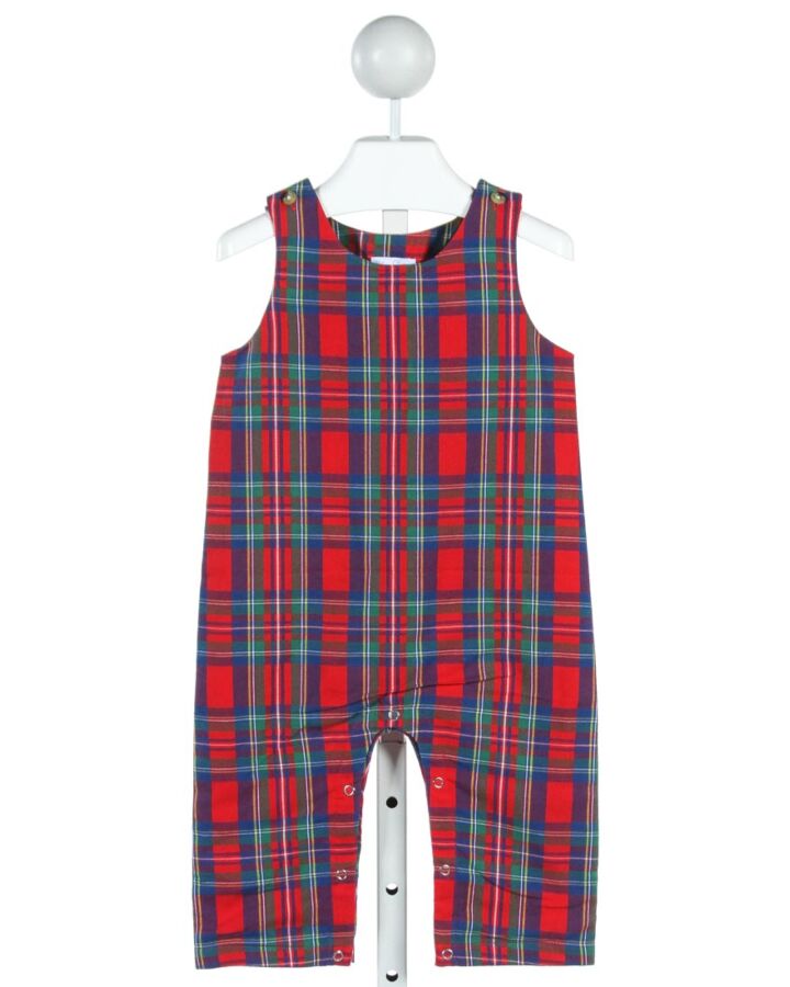 ME ME  RED  PLAID  LONGALL/ROMPER 