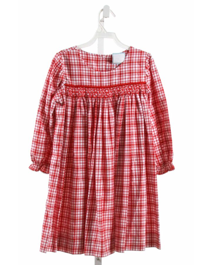 HONESTY  RED  PLAID SMOCKED DRESS 