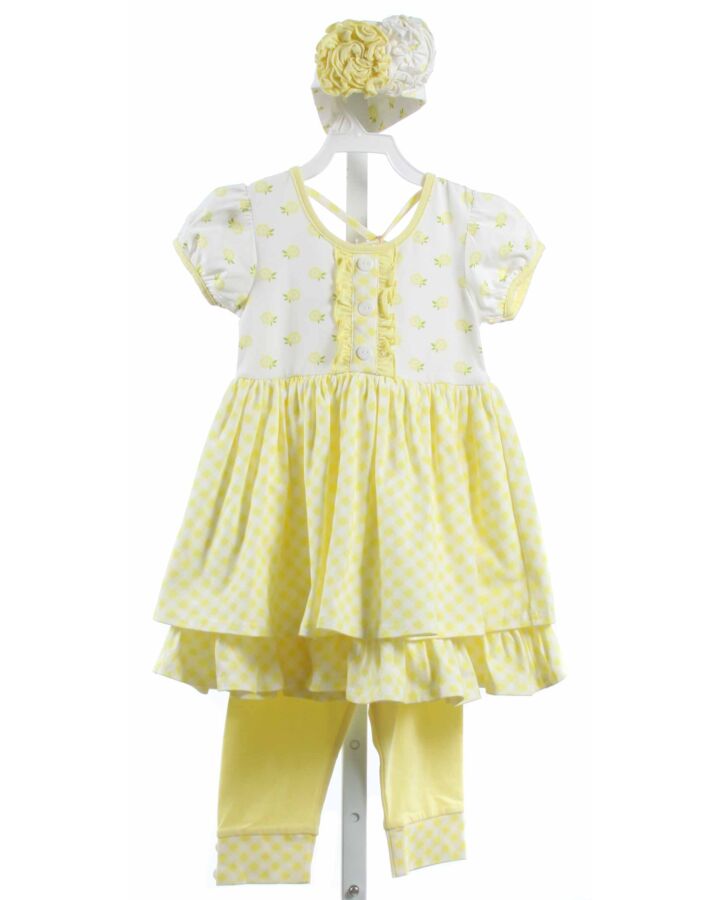 SERENDIPITTY  PALE YELLOW KNIT FLORAL  2-PIECE OUTFIT 