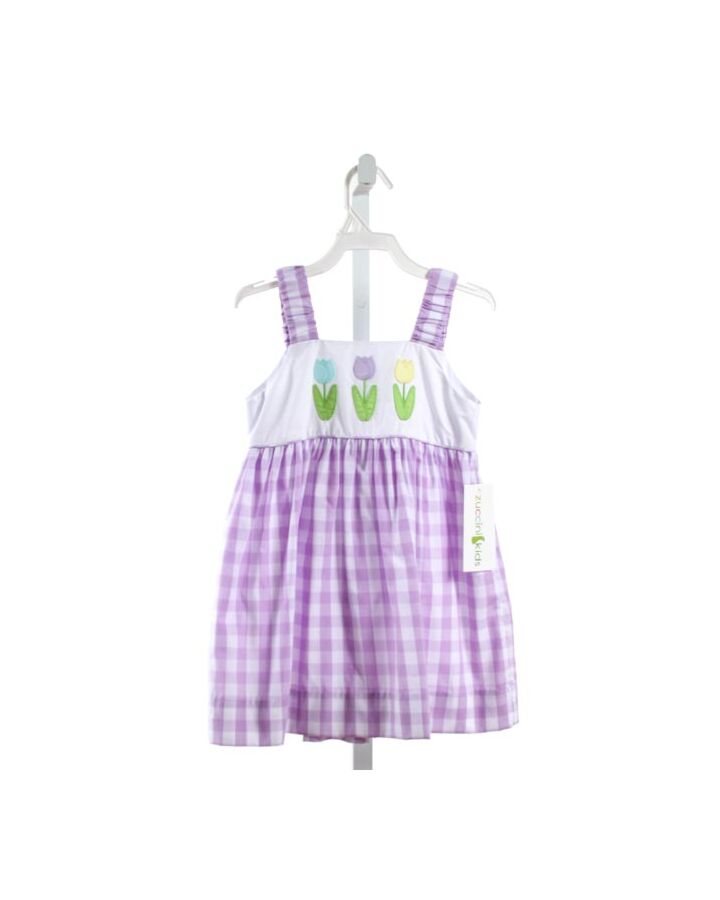 ZUCCINI  PURPLE  GINGHAM  DRESS