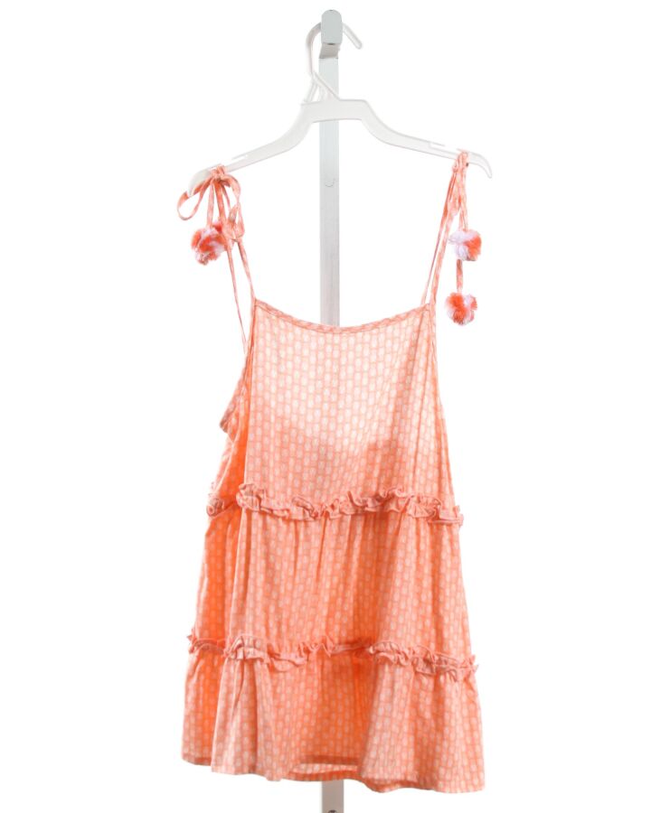 JOYOUS AND FREE  ORANGE  SLEEVELESS SHIRT WITH RUFFLE