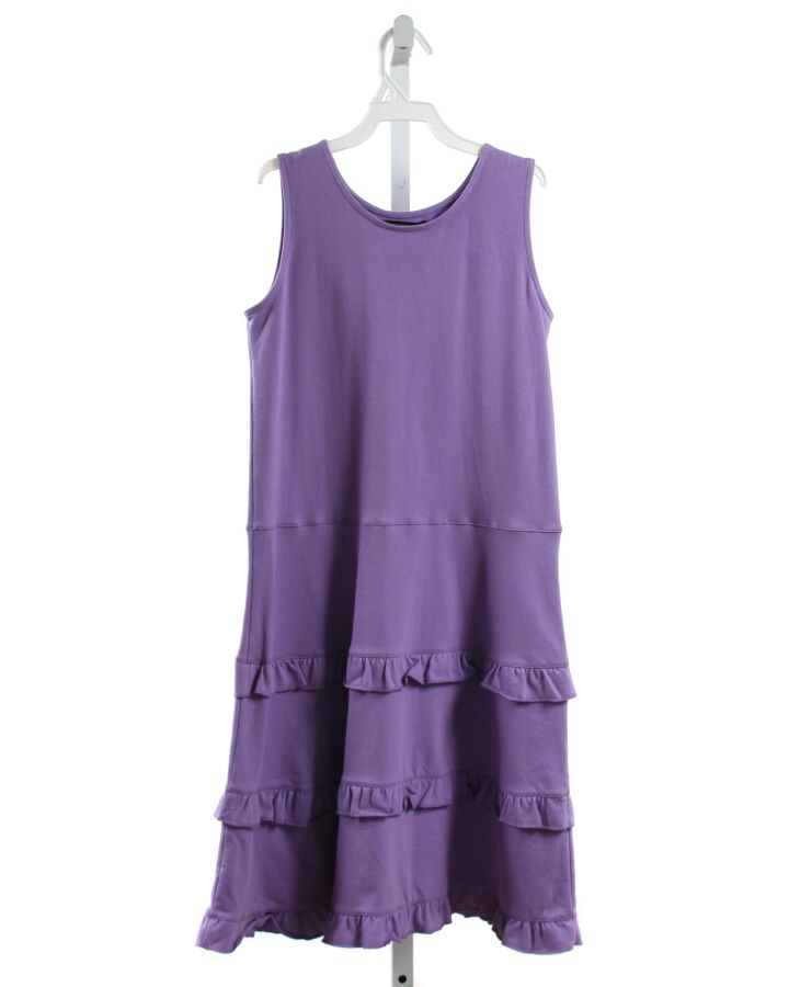 DUFFIELD LANE  PURPLE PIQUE  KNIT DRESS WITH RUFFLE