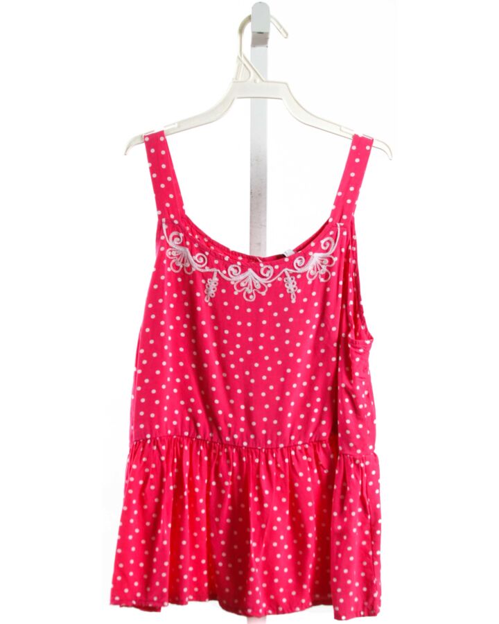 JOYOUS AND FREE  HOT PINK  POLKA DOT  SLEEVELESS SHIRT WITH SEQUINS