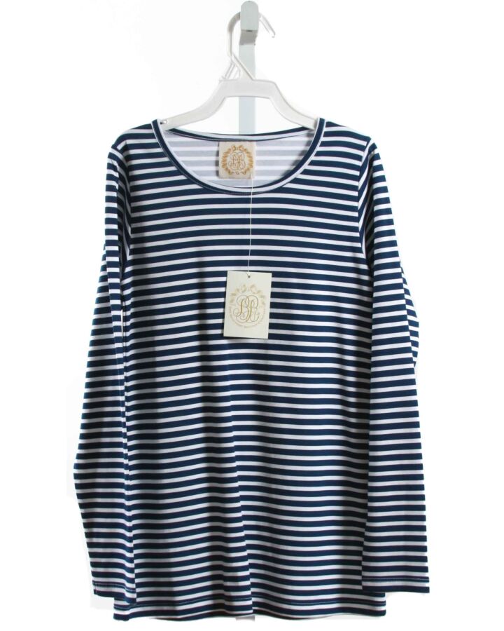 THE BEAUFORT BONNET COMPANY  NAVY  STRIPED  KNIT LS SHIRT