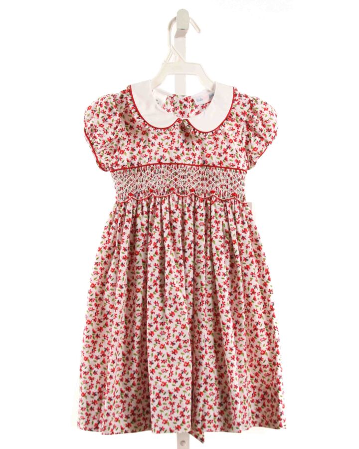 LULU BEBE  RED  FLORAL SMOCKED DRESS