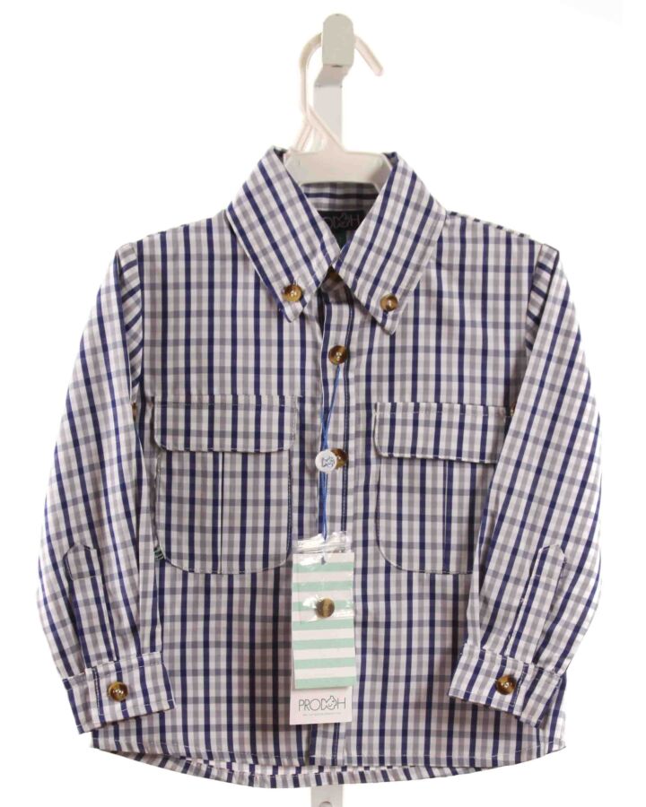 PRODOH  BLUE  PLAID  DRESS SHIRT