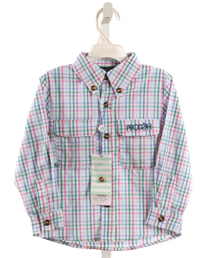 PRODOH  PINK  PLAID  DRESS SHIRT