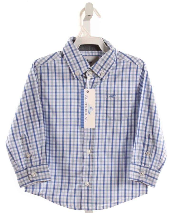 SOUTHBOUND  BLUE  PLAID  DRESS SHIRT