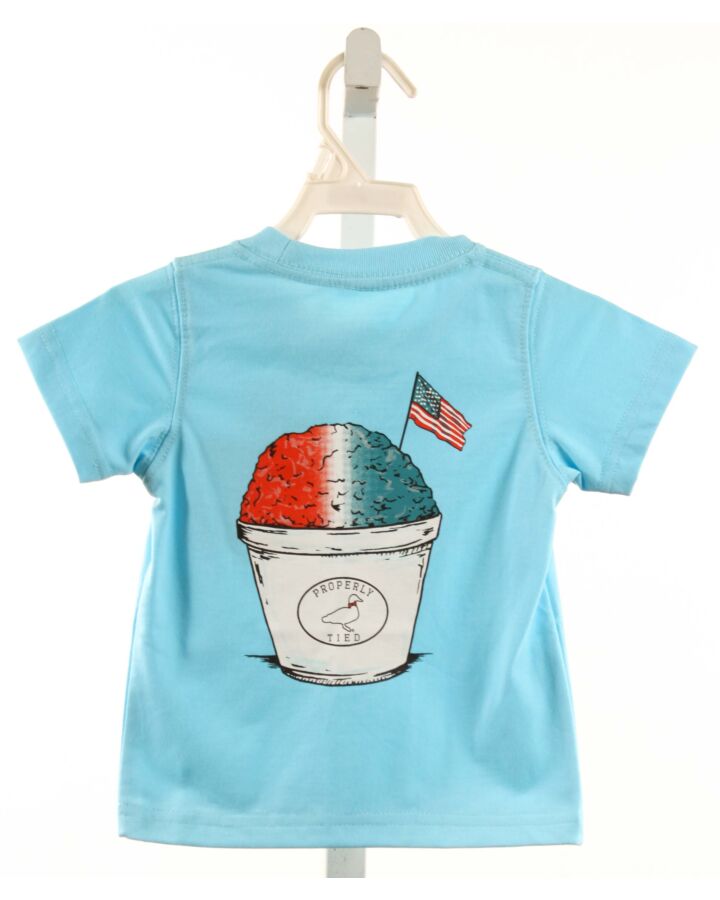 PROPERLY TIED  AQUA   PRINTED DESIGN T-SHIRT