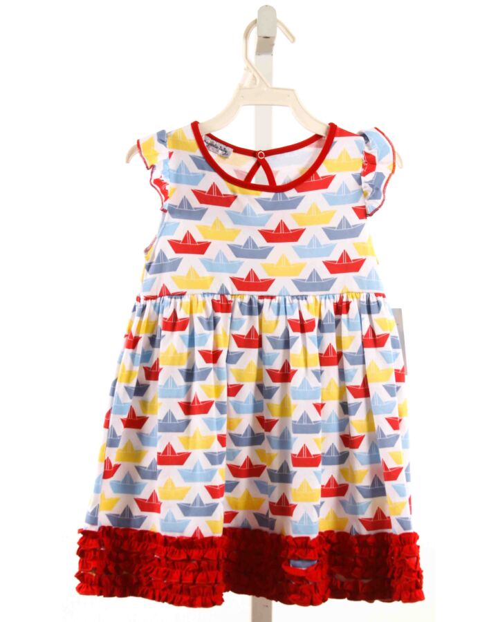 MAGNOLIA BABY  MULTI-COLOR  PRINT  KNIT DRESS WITH RUFFLE