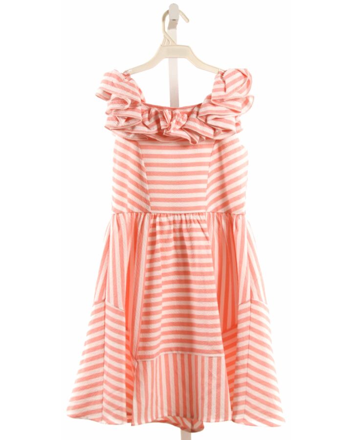 SARA SARA  PINK SEERSUCKER   DRESS WITH RUFFLE