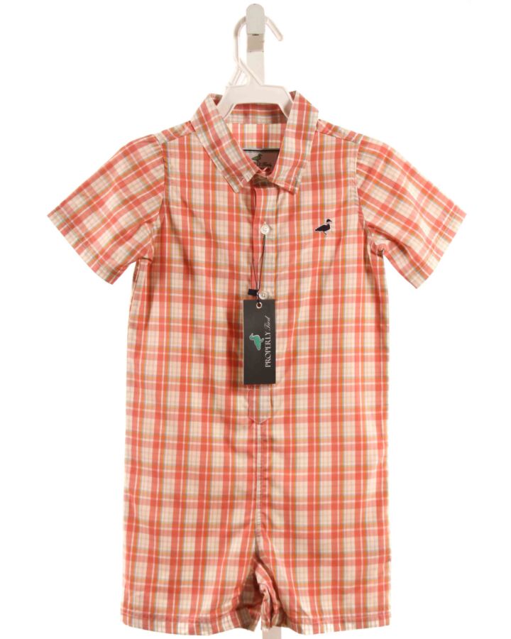 PROPERLY TIED  ORANGE  PLAID  SHORTALL