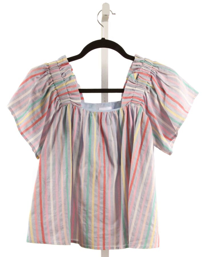 PLEAT.  MULTI-COLOR  STRIPED  SHIRT-SS