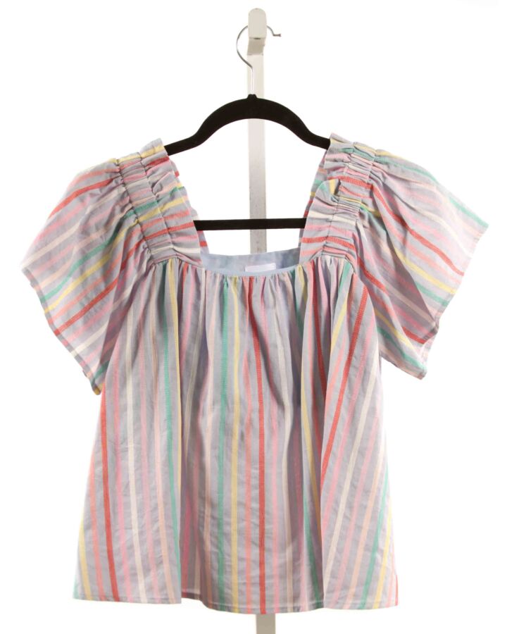 PLEAT.  MULTI-COLOR  STRIPED  SHIRT-SS