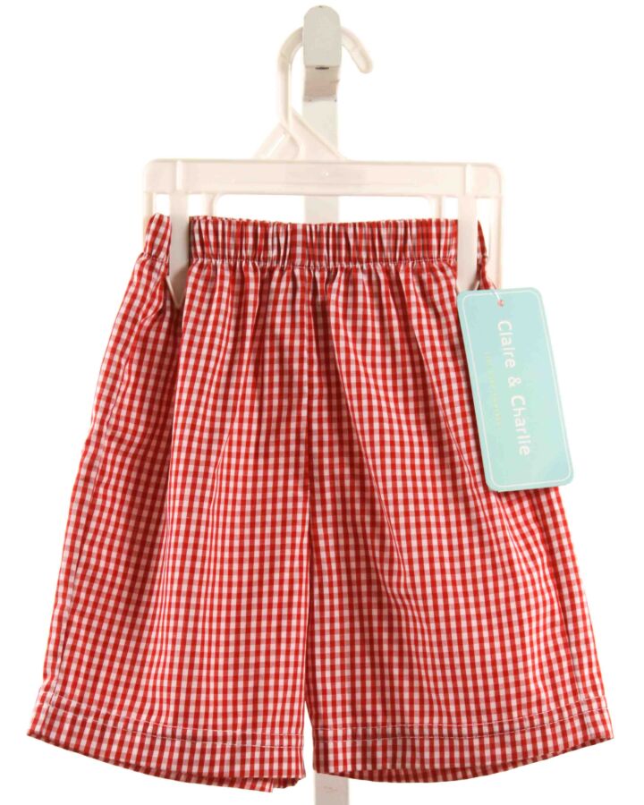 CLAIRE AND CHARLIE  RED  GINGHAM  SHORTS