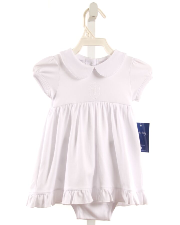 MAGNOLIA BABY  WHITE   EMBROIDERED KNIT DRESS