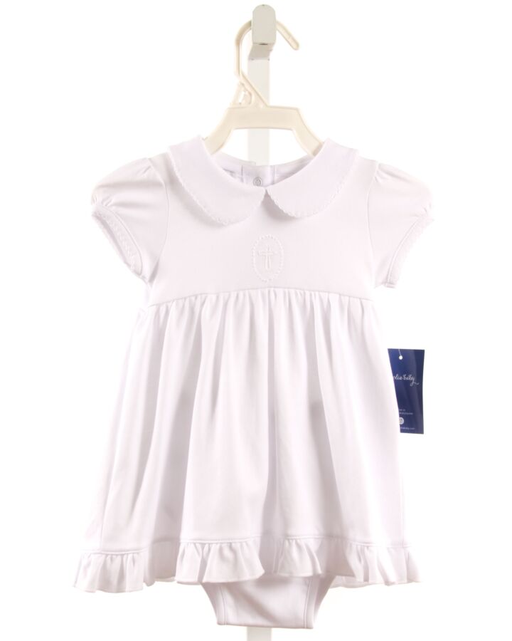 MAGNOLIA BABY  WHITE   EMBROIDERED KNIT DRESS