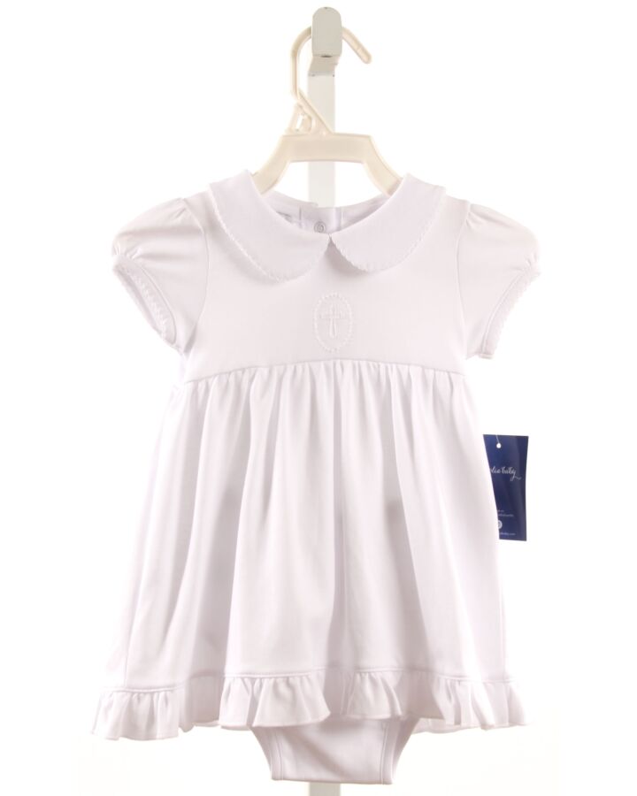 MAGNOLIA BABY  WHITE   EMBROIDERED KNIT DRESS