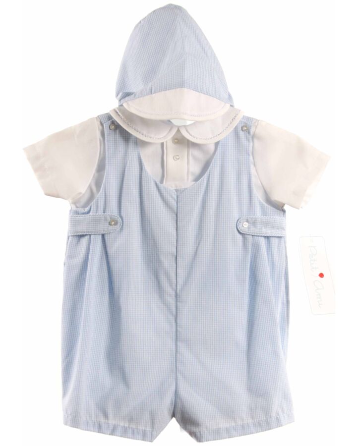 PETIT AMI  LT BLUE  GINGHAM  SHORTALL